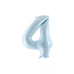 4-es születésnapi szám fólia lufi - halványkék 72 cm