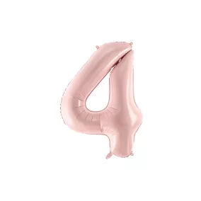 4-es születésnapi szám fólia lufi - light pink 72 cm