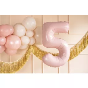 5-ös születésnapi szám fólia lufi - light pink 72 cm