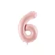 6-os születésnapi szám fólia lufi - light pink 72 cm