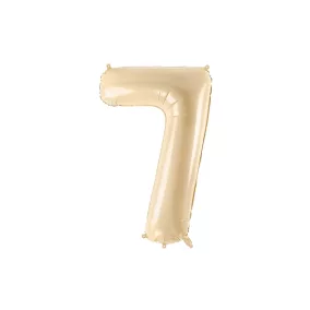 7-es születésnapi szám fólia lufi - bézs 72 cm