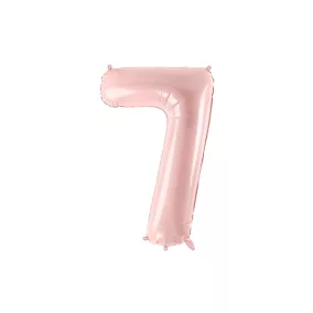 7-es születésnapi szám fólia lufi - light pink 72 cm