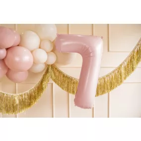 7-es születésnapi szám fólia lufi - light pink 72 cm
