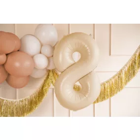 8-as születésnapi szám fólia lufi - bézs 72 cm