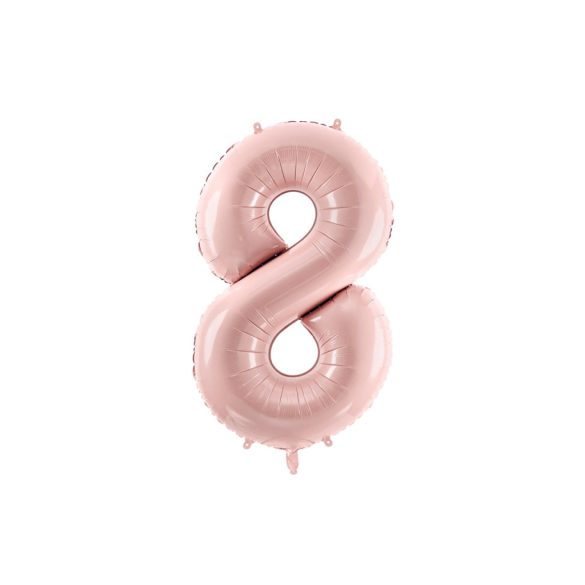 8-as születésnapi szám fólia lufi - light pink 72 cm