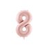 8-as születésnapi szám fólia lufi - light pink 72 cm