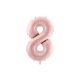 8-as születésnapi szám fólia lufi - light pink 72 cm