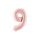 9-es születésnapi szám fólia lufi - light pink 72 cm
