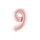 9-es születésnapi szám fólia lufi - light pink 72 cm