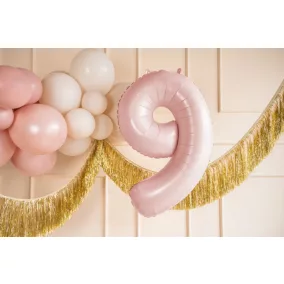 9-es születésnapi szám fólia lufi - light pink 72 cm