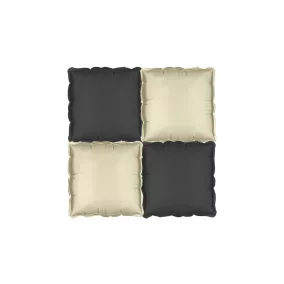   Kétoldalas fólia lufi függöny - négyzet - fekete-bézs - 35 × 35 cm - 4 db