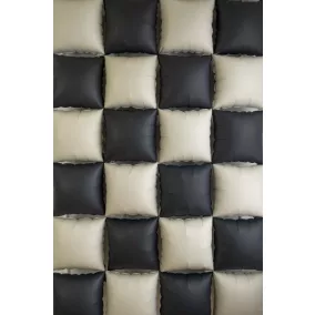   Kétoldalas fólia lufi függöny - négyzet - fekete-bézs - 35 × 35 cm - 4 db