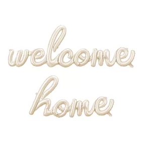   Fólia lufi - Welcome Home felirattal - 335 × 71 cm - cappuccino