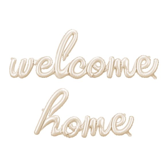Fólia lufi - Welcome Home felirattal - 335 × 71 cm - cappuccino