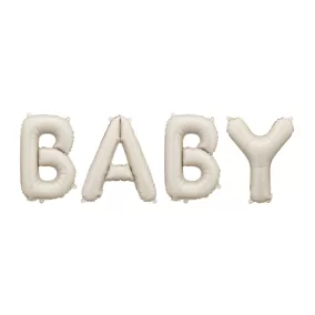 Fólia lufi - Baby felirattal - 140 × 43 cm - bézs