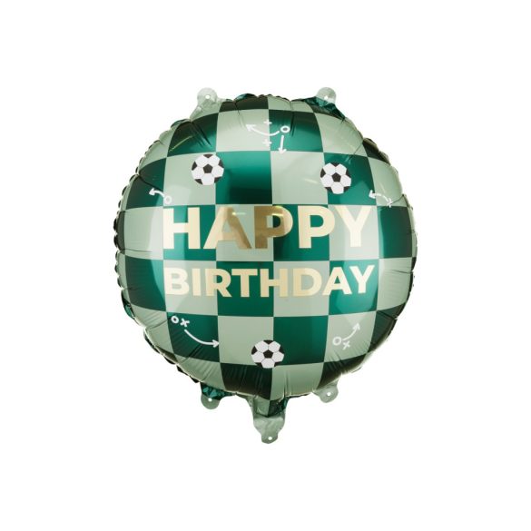 Happy Birthday Fólia Lufi Focilabdákkal - 35×35 cm