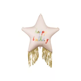 Happy Birthday Fólia lufi szalagokkal 72x72 cm
