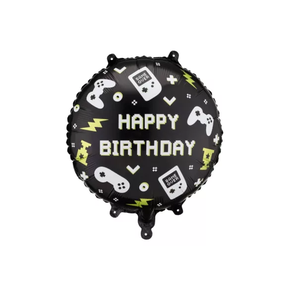 Fólia lufi - Happy Birthday - Gamer - 35 × 35 cm