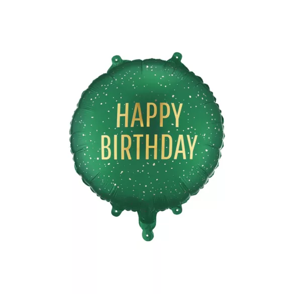 Fólia lufi - Happy Birthday - 35 × 35 cm - sötétzöld