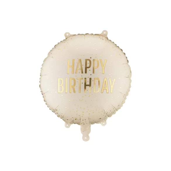 Fólia lufi - Happy Birthday - 35 × 35 cm - krém