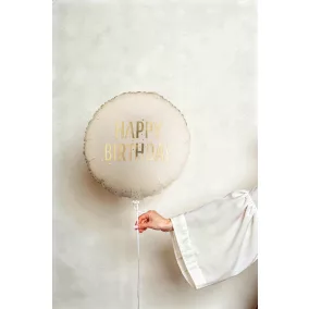 Fólia lufi - Happy Birthday - 35 × 35 cm - krém
