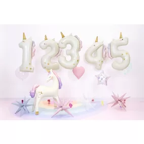 3-as születésnapi szám fólia lufi - Unikornis 93cm