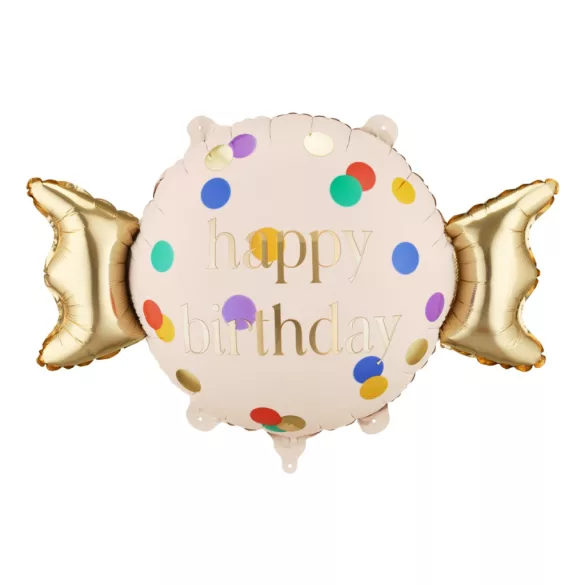 Candy Happy Birthday fólia lufi - 61 × 37 cm