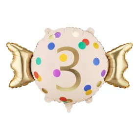 Candy fólia lufi „3” - 61 × 37 cm