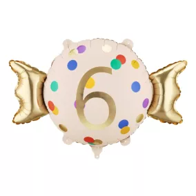 Candy fólia lufi „6” - 61 × 37 cm