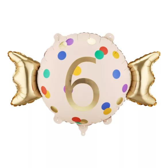 Candy fólia lufi „6” - 61 × 37 cm