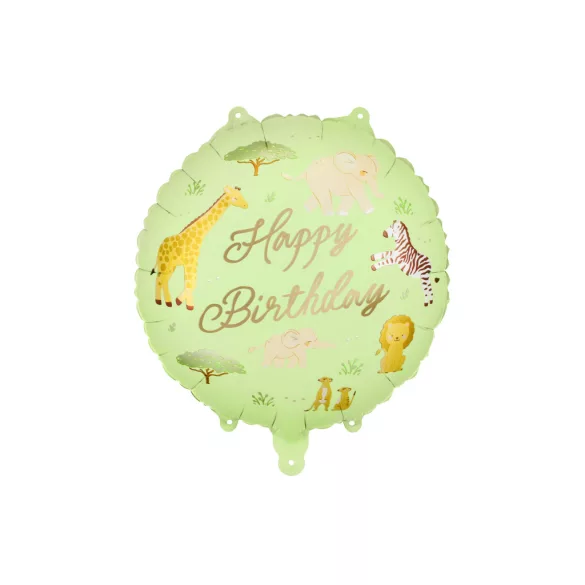 Happy Birthday Safari Fólia lufi 5x35 cm