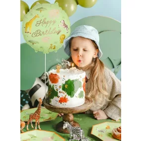 Happy Birthday Safari Fólia lufi 5x35 cm