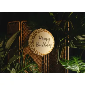 Happy Birthday Fólia lufi leopárd mintával 35x35 cm