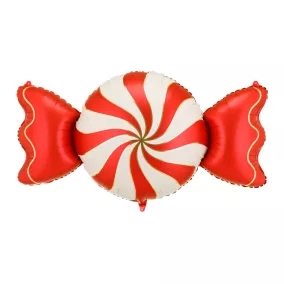 Fólia lufi cukorka - Bézs-piros - 113 × 54 cm