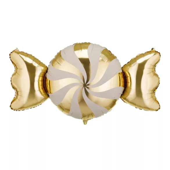 Fólia lufi cukorka - Bézs-arany - 113 × 54 cm