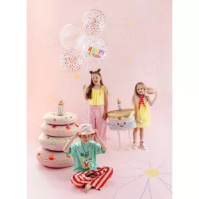 Sétáló torta fólia lufi 67 × 57 cm - bézs
