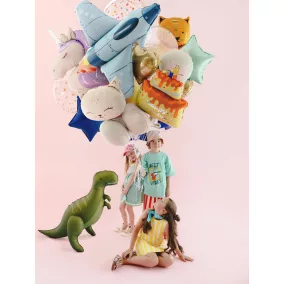 Álló T-Rex fólia lufi 93 × 79 cm - zöld