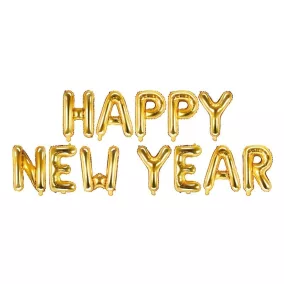 Arany Happy New Year Fólia lufi - 422x46 cm
