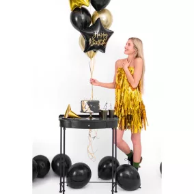 Fólia lufi - Happy Birthday - Black - 40 cm