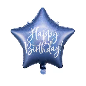 Fólia lufi - Happy Birthday - Navy Blue - 40 cm
