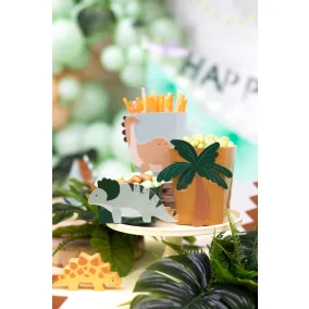 Dinós papír snack box - 6 db-os szett