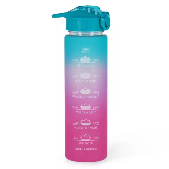 Legami kulacs - Love Yourself - 1 liter - rózsaszín-türkiz