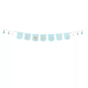 "Oh Baby" babaváró buli girland - sky blue