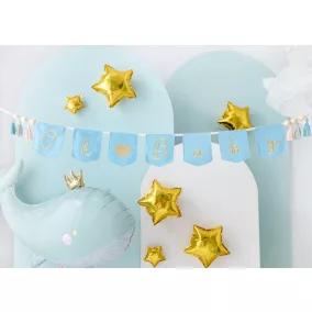 "Oh Baby" babaváró buli girland - sky blue