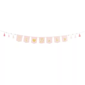 "Oh Baby" babaváró buli girland - light pink