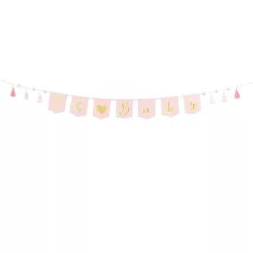 "Oh Baby" babaváró buli girland - light pink