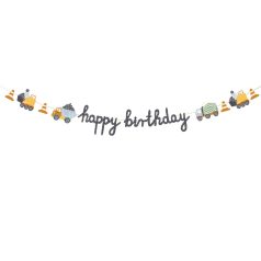 Happy Birthday feliratos girland munkagépekkel - 200 cm