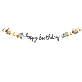 Happy Birthday feliratos girland munkagépekkel - 200 cm