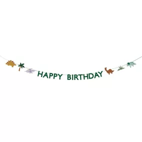 Happy Birthday feliratos dinoszaurusz girland - 300 cm