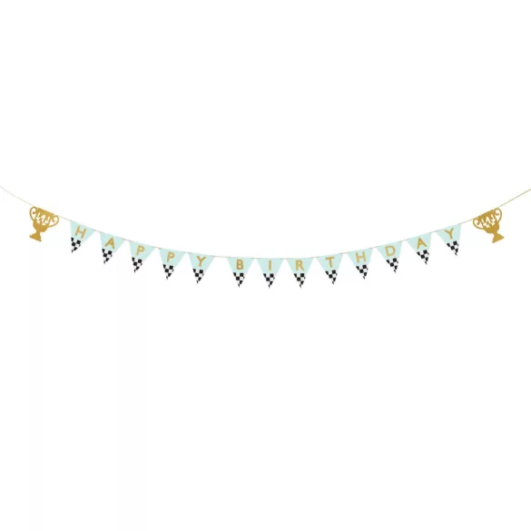 Happy Birthday feliratos girland versenykupával - 250 cm